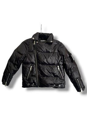 Nununu Kids Black Biker Down Jacket Size 4-5Y